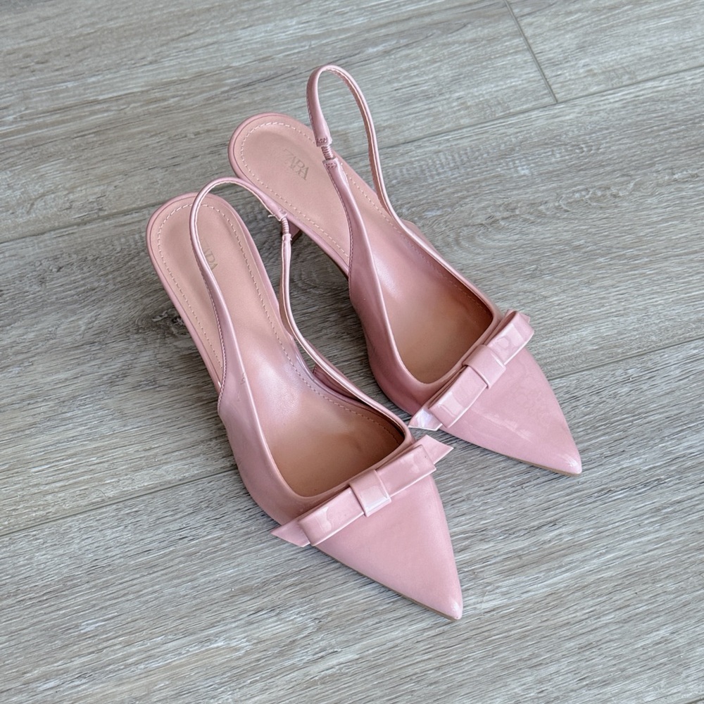 Bow Slingback Kitten Heels pink pastel - Picture 6 of 9